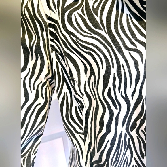 OLD NAVY Vintage Trench Coat Zebra Print Jacket Fully Lined sz Med - Picture 4 of 7